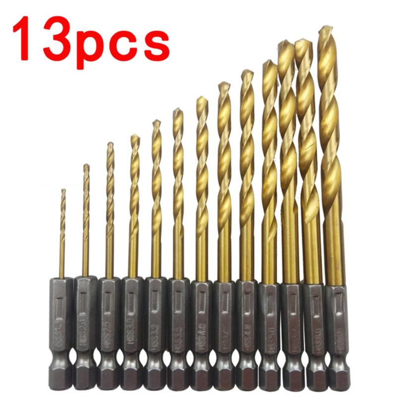 13 Pcs / Lot Hss Hss Titanium Coated Drill Bit Set 1/4 Hex Shank 1.5-6.5 Mm Hex 13pcs / set Neutral shank drill
13 Pcs / Lot Hss Hss Titanium Coated Drill Bit Set 1/4 Hex Shank 1.5-6.5 Mm Hex 13pcs / set Neutral shank drill