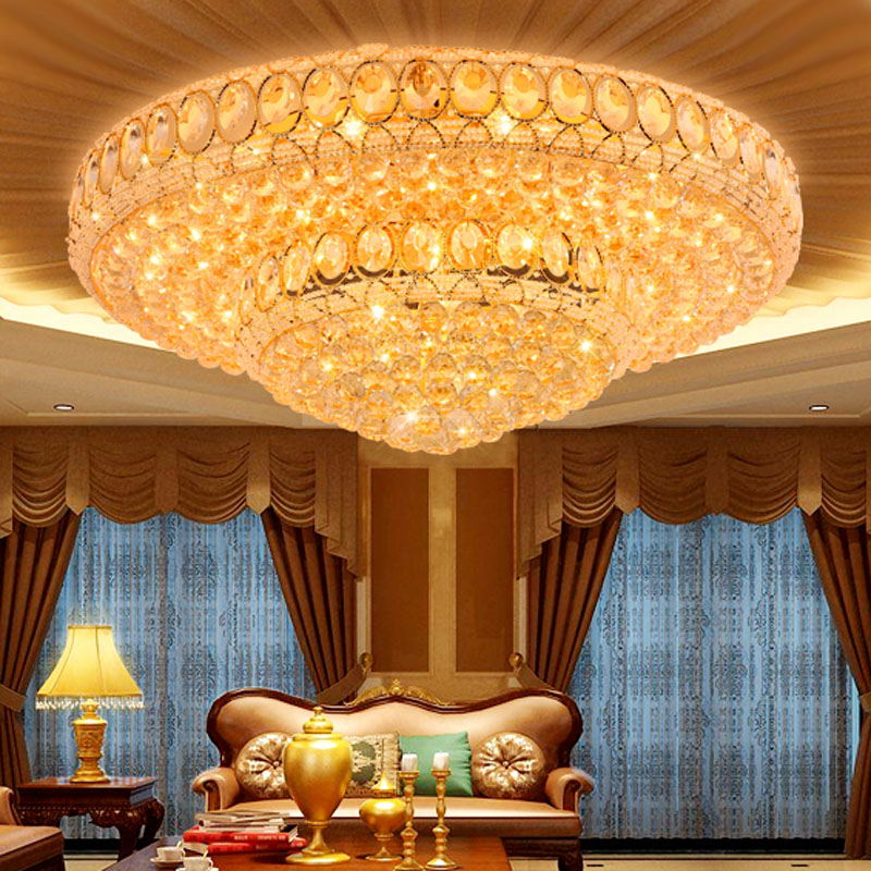 LED Modern Crystal Ceiling Lamps American Golden Crystal Ceiling Lights Fixture Foyer Living Room Bed Room Foyer Home Indoor Lighting