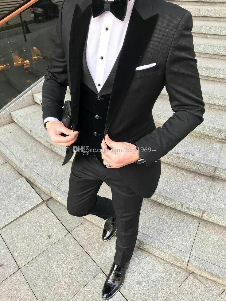 New Design One Button Black Groom Tuxedos Peak Velvet Lapel Groomsmen Mens Suits Wedding/Prom/Dinner Blazer (Jacket+Pants+Vest+Tie) K215, Same as image
New Design One Button Black Groom Tuxedos Peak Velvet Lapel Groomsmen Mens Suits Wedding/Prom/Dinner Blazer (Jacket+Pants+Vest+Tie) K215, Same as image
