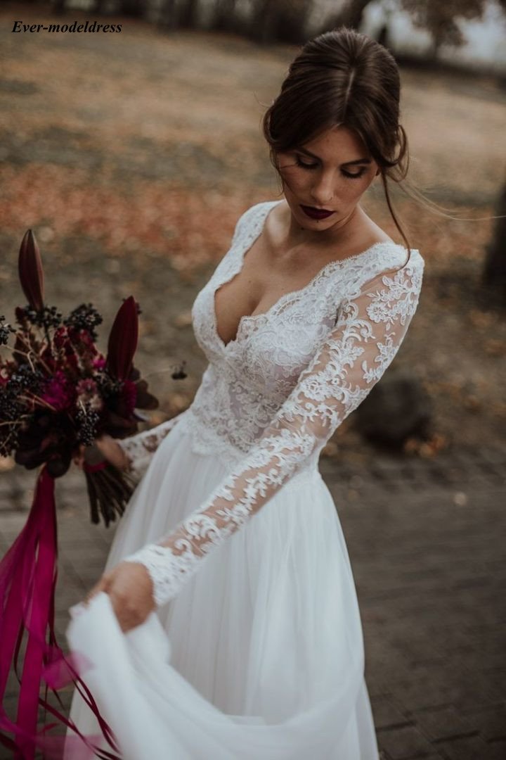 Wedding Dress vestido noiva Sleeves V-Neck Long Beach Bridal Gowns Floor Length Appliques Zipper Back Simple Robe De Mariee, White
Wedding Dress vestido noiva Sleeves V-Neck Long Beach Bridal Gowns Floor Length Appliques Zipper Back Simple Robe De Mariee, White