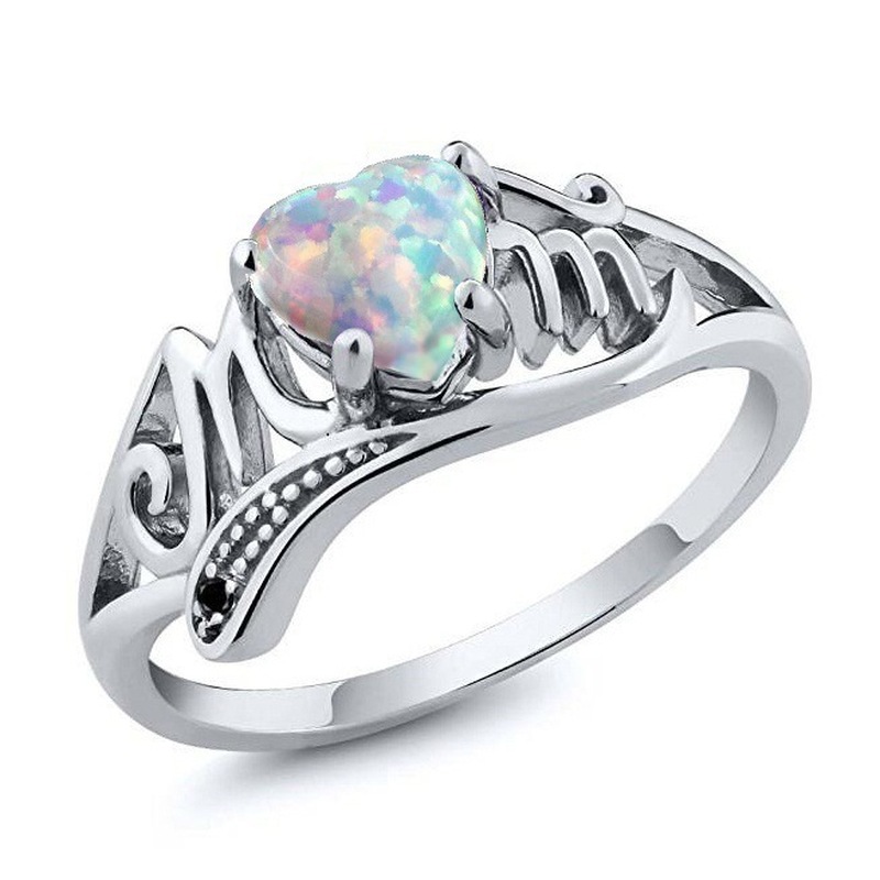 Cluster Rings AMORUI Heart Shaped Opal Mom Silver Color Natural Stone Women For Mother's Day/Anniversary/Party Gift
Cluster Rings AMORUI Heart Shaped Opal Mom Silver Color Natural Stone Women For Mother's Day/Anniversary/Party Gift