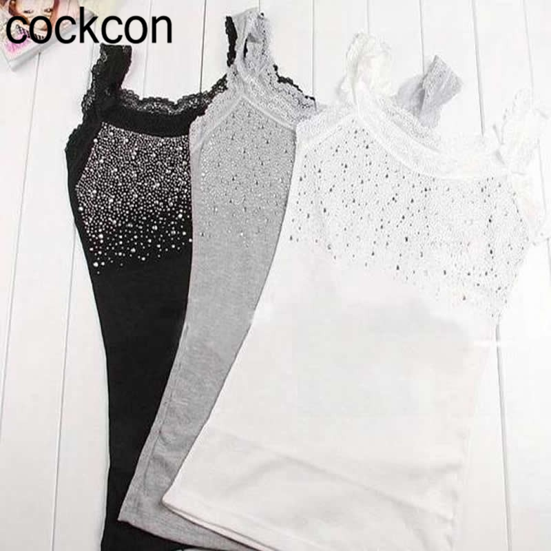 Women Rhinestone Sequin Lace Tank Tops Slim Starry Sling Camisole Trendy Summer Lace Vest, Black
Women Rhinestone Sequin Lace Tank Tops Slim Starry Sling Camisole Trendy Summer Lace Vest, Black