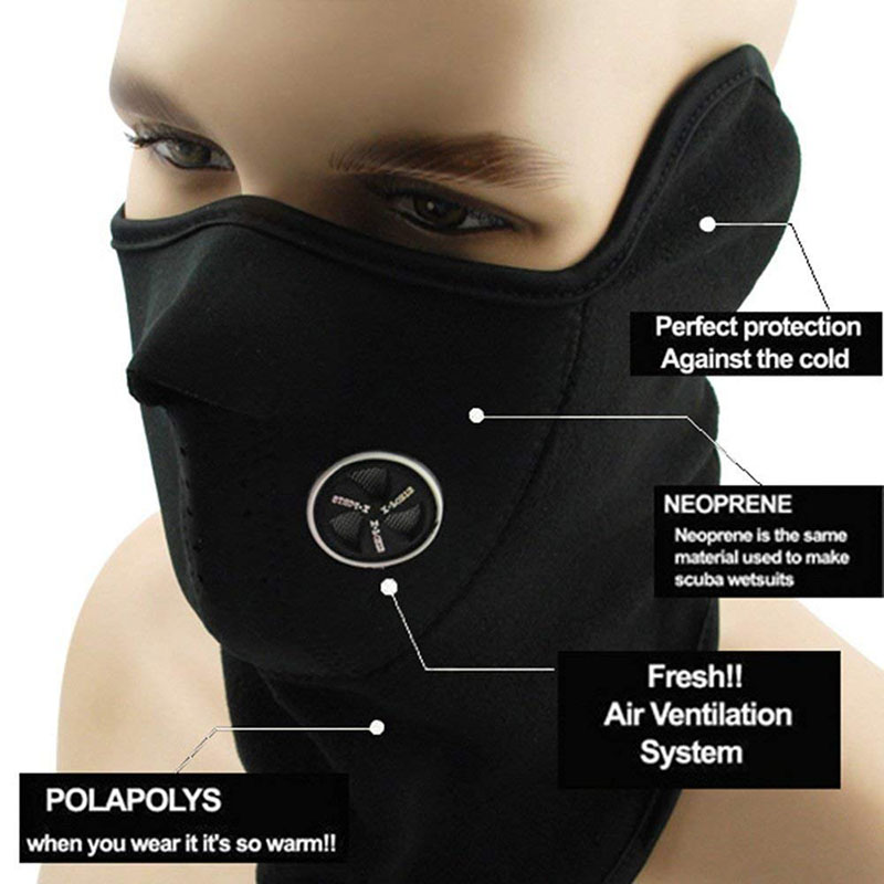 Motorcycle Half Face Mask Cover Cycling Riding Snowboard Ski Outdoor Sports Windproof Warm Winter Neck Face Mask