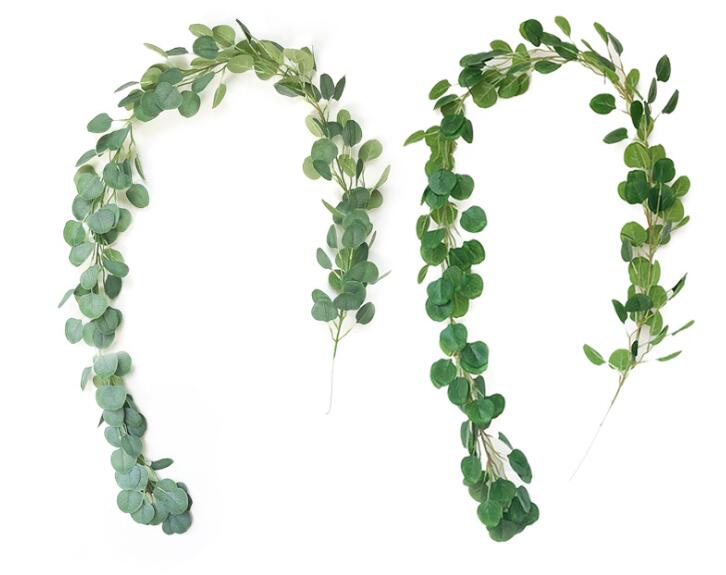 Artificial Green Eucalyptus Vines Rattan artificial Fake Plants Ivy Wreath Wall Decor Vertical Garden Wedding Decoration