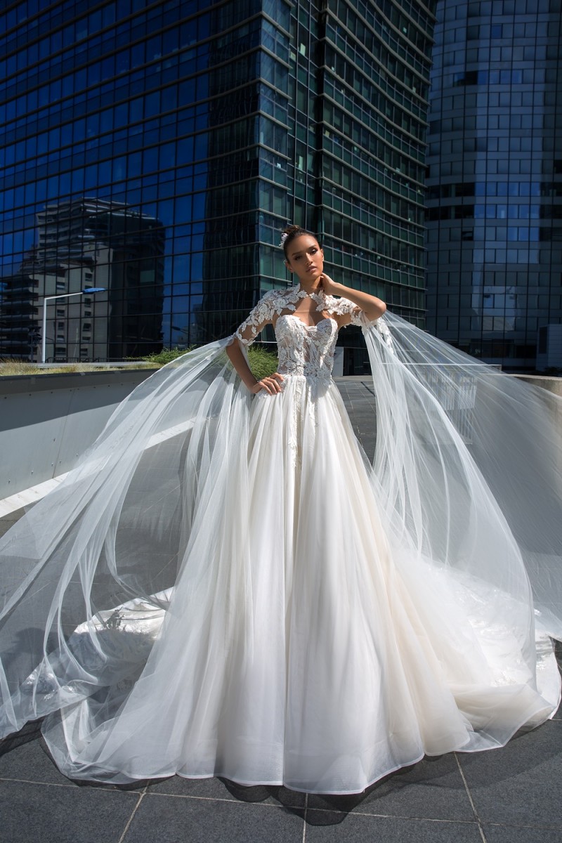 sweep train vintage wedding dresses with long wrap lace appliques tulle bridal gowns custom made plus size wedding dress