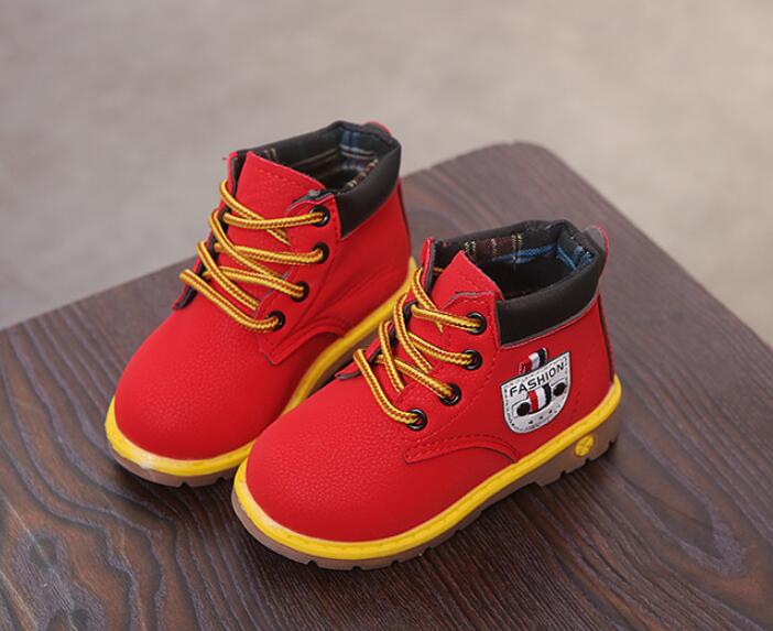 Kids Baby Martin boots Autumn winter childrens shoes High Outdoor Sneakers Leather Boys girl Baby snow boots size 21-30