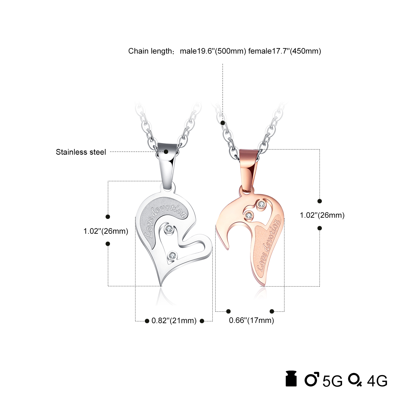 Lover Heart Shape Puzzle Pendant Necklace with Cubic Zirconia 14K Gold Plated Necklace Jewelry Lovers Gift