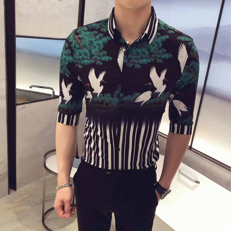 2020 Summer Print Striped Men Shirt Blouse Homme Casual Slim Fit Dress Shirts Streetwear Social Nightclub Tuxedo Blusa Masculina, Black
2020 Summer Print Striped Men Shirt Blouse Homme Casual Slim Fit Dress Shirts Streetwear Social Nightclub Tuxedo Blusa Masculina, Black