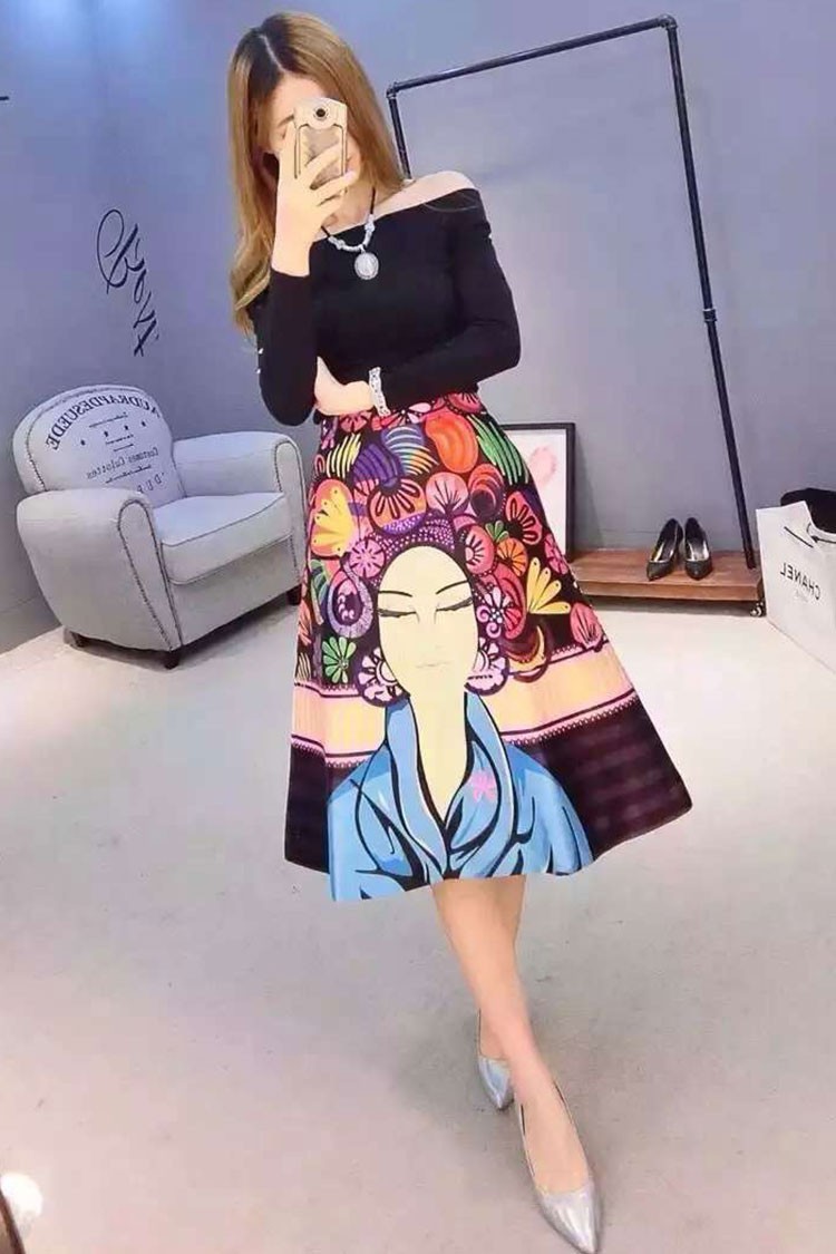 2019 New High Street Designer Clothing Set Women Dresses High Quality Black Slash Collar Blouse +2 piece Colorful Cartoon Printed Skirt Set, Same as picture
2019 New High Street Designer Clothing Set Women Dresses High Quality Black Slash Collar Blouse +2 piece Colorful Cartoon Printed Skirt Set, Same as picture
