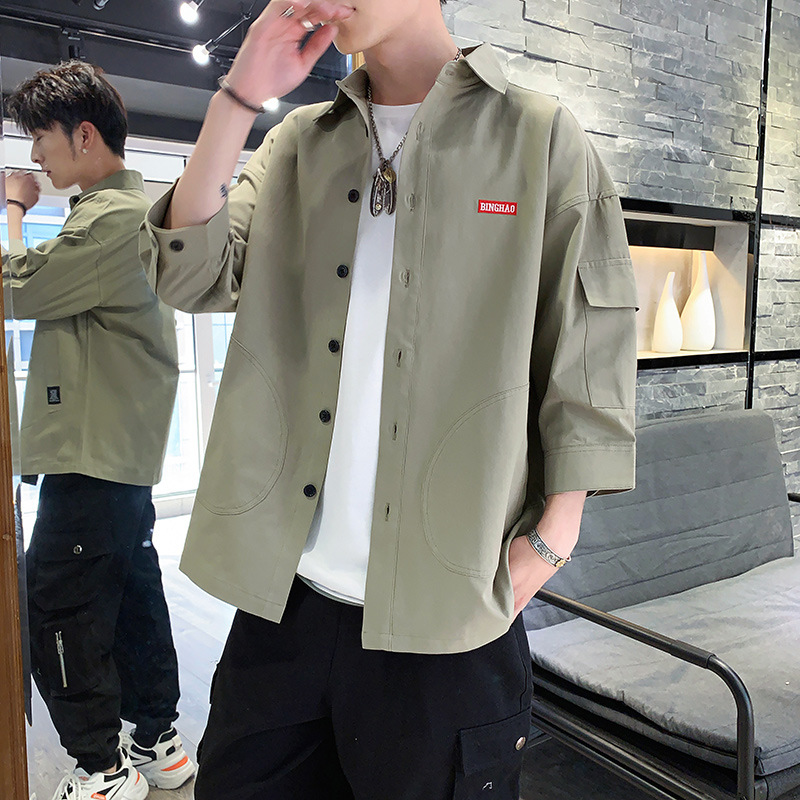 Vintage Men Shirt Safari Style Casual Shirts Long Sleeve Cotton Three Quarter Loose 2020 Spring New Arrive, Green
Vintage Men Shirt Safari Style Casual Shirts Long Sleeve Cotton Three Quarter Loose 2020 Spring New Arrive, Green