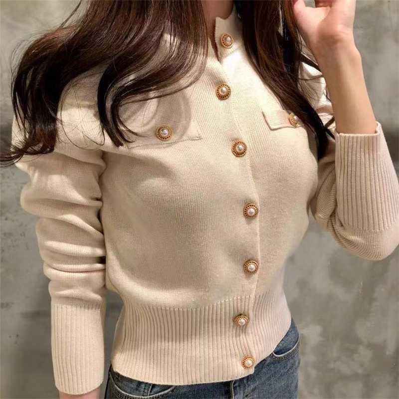 Women O-Neck Knitted Full Sleeve Cropped Buttons Slim Sweaters Cardigans Lady Single-breasted Sweater Crop Tops for Female, Beige
Women O-Neck Knitted Full Sleeve Cropped Buttons Slim Sweaters Cardigans Lady Single-breasted Sweater Crop Tops for Female, Beige