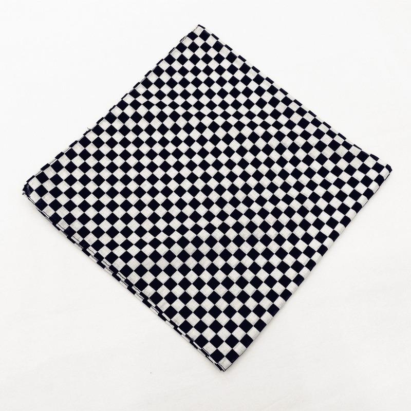 12PCS 54 * 54CM Pure Cotton Black and White Square Handkerchief Riding Outdoor Headscarf