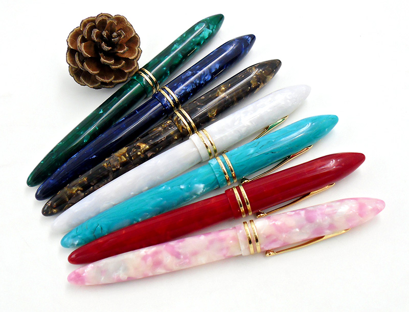 

Wing Sung 626 Wingsung Celluloid Classic Fountain Pen Little God Dot Resin Authentic Quality Iridium Fine 0.5mm Writing Gift Pen, Red