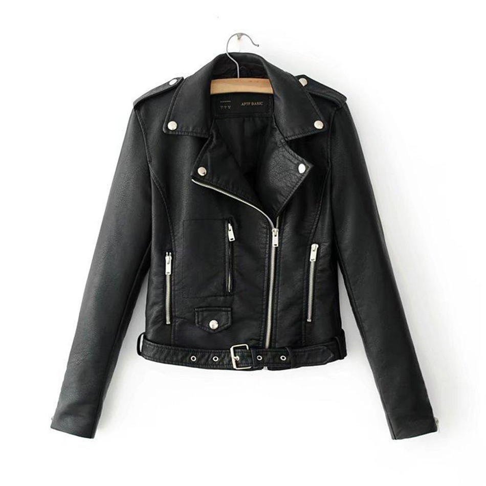 Women's Faux Leather Jacket Coat Autumn Winter Zip Biker Jacket Short Cropped Motor Oversized Leather Jacket Women Coat Outwear NZ19.9-198, Black
Women's Faux Leather Jacket Coat Autumn Winter Zip Biker Jacket Short Cropped Motor Oversized Leather Jacket Women Coat Outwear NZ19.9-198, Black