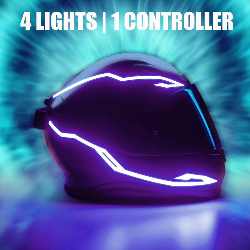 Motorcycle Helmet Light Strip Motorbike Flashing LED Bar Night Riding Signal Lights Slow Flashing, Fast Flashing Modes Riding Stickers Outdoor Cycling