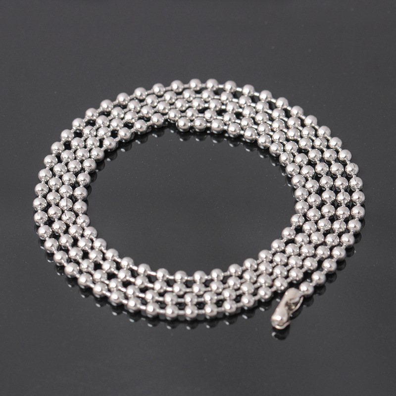 316L Stainless Steel Bead Ball Chains Link Necklace Jewelry High Quality Accessories Lobster Clasps Chain Jewelry 18inch-35inch