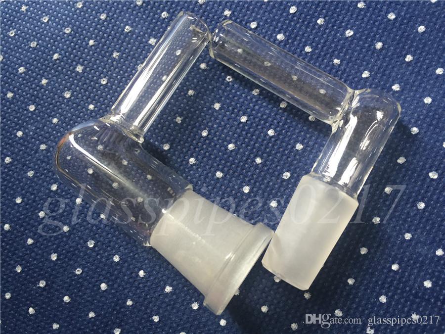 hot sale 14mm 18mm Glass oil burner Vapor Whip Adapter Female or Male 90 Degree Large Hose in stock