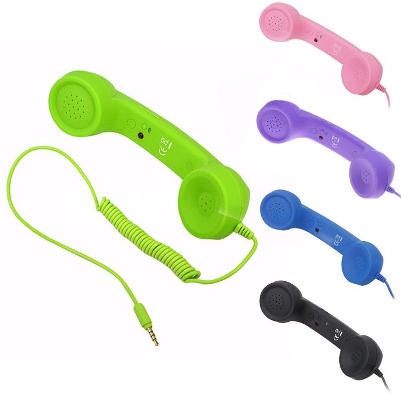 

3.5mm Retro Telephone Handset Radiation-proof adjustable tone Cell Phone Receiver Microphone Earphone for iPhone