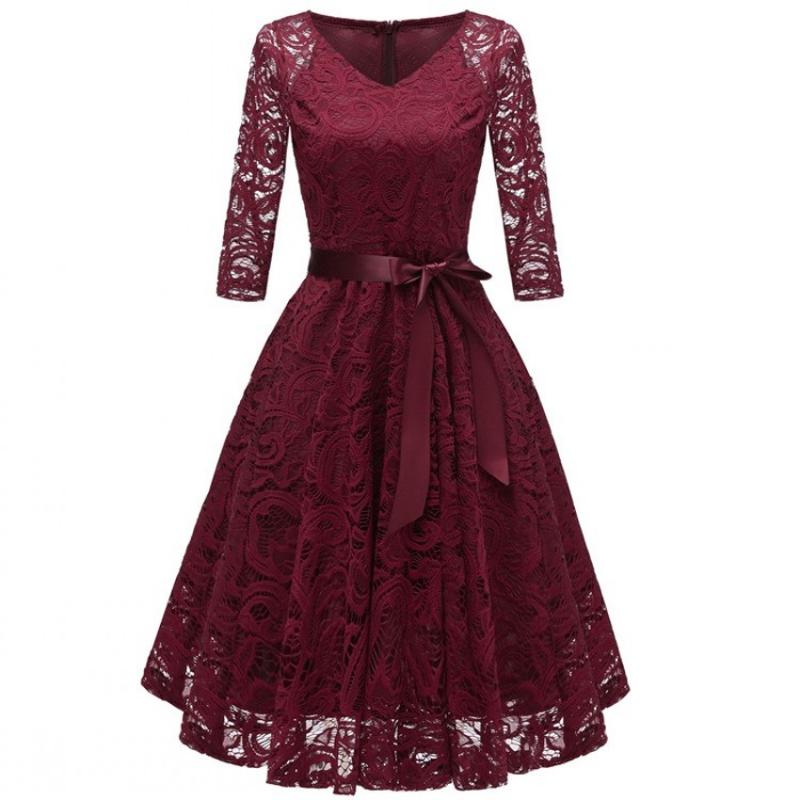 Spring Autumn Lace Dresses 2020 Femme 3/4 Sleeve Sleeveless V-Neck Women Red Dress Hollow Out Female Robes Vestidos De Festa, Beige
Spring Autumn Lace Dresses 2020 Femme 3/4 Sleeve Sleeveless V-Neck Women Red Dress Hollow Out Female Robes Vestidos De Festa, Beige