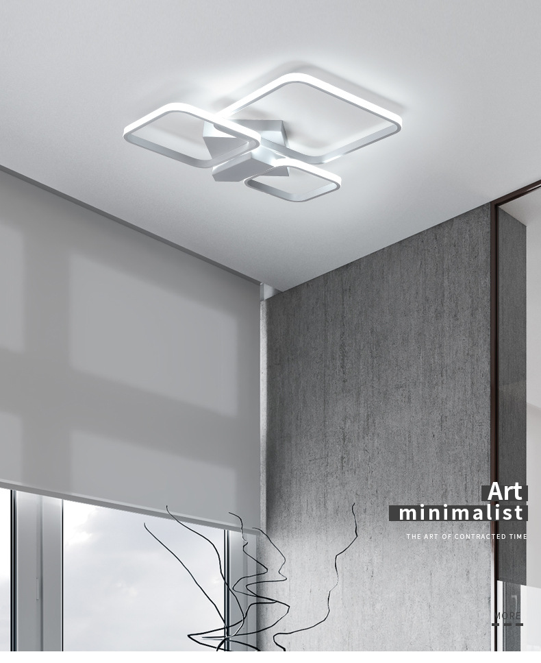 Led Nordic modern minimalist office aluminum Ceiling Lights rectangular bedroom restaurant pendant lamp