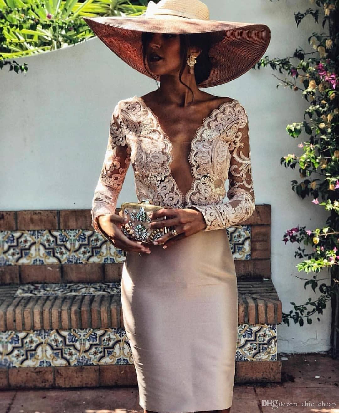 Sexy Mother of the Bride Dresses Cheap Cocktail Dresses Long Sleeves Lace Sheath Knee Length Satin Party Formal Evening Gowns
Sexy Mother of the Bride Dresses Cheap Cocktail Dresses Long Sleeves Lace Sheath Knee Length Satin Party Formal Evening Gowns