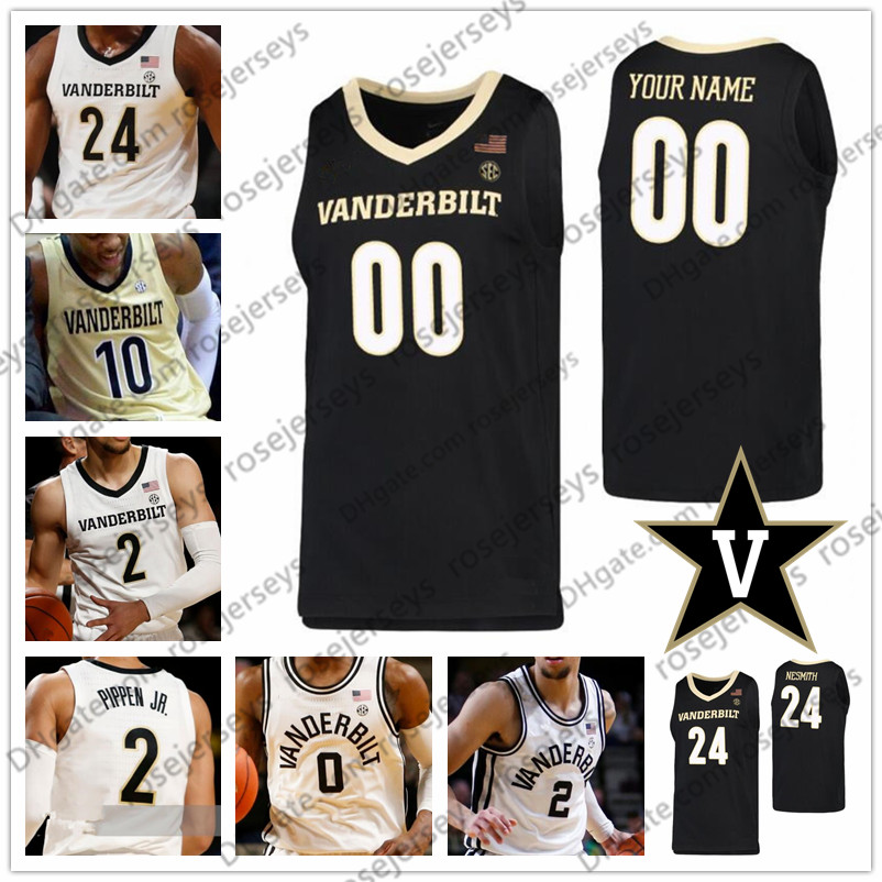 Custom Vanderbilt Commodores 2020 Basketball White Black Gold 10 Garland 24 Aaron Nesmith 0 Saben Lee 2 Pippen Jr. Darius Scotty Jersey 4XL от DHgate WW