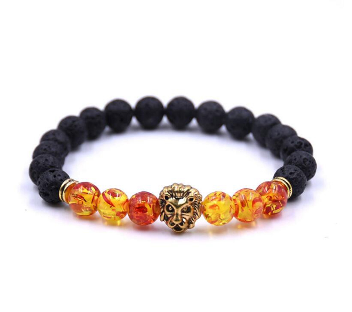 Natural Lava Beads Bead Bracelet Essential Oil Diffusion Yoga Retro Elastic Bead Bracelet Gift Women
