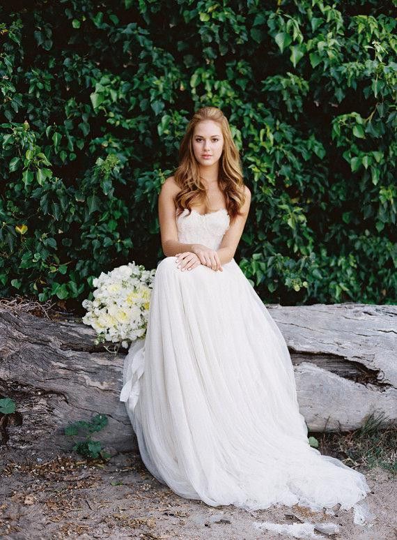 simple beach wedding dresses sexy strapless sweetheart long robe de mariée sweep train chiffon lace plus size boho destination bridal gowns
