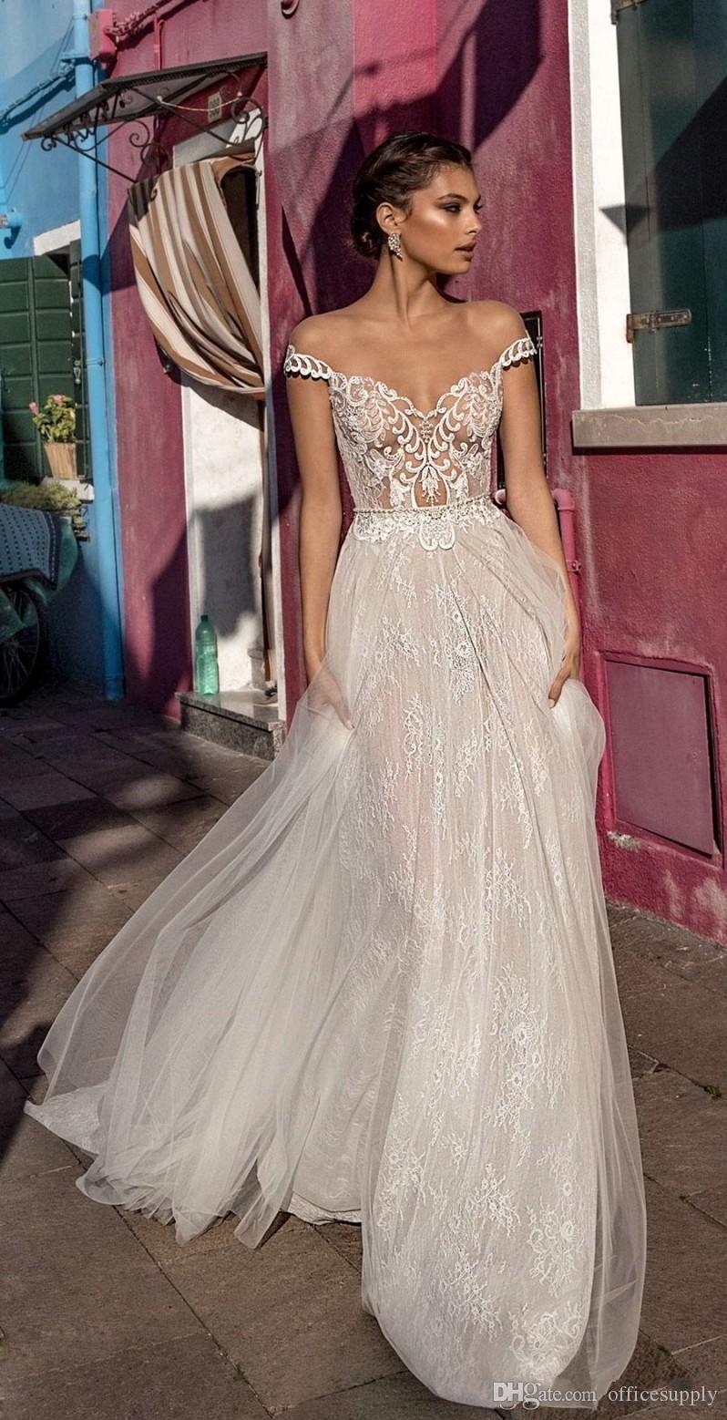 Lace New Sexy Wedding Dresses Sheer Off Shoulder Floor Length Plus Size Beach Country Bridal Gowns Cheap Vestidos De Marriage Customized