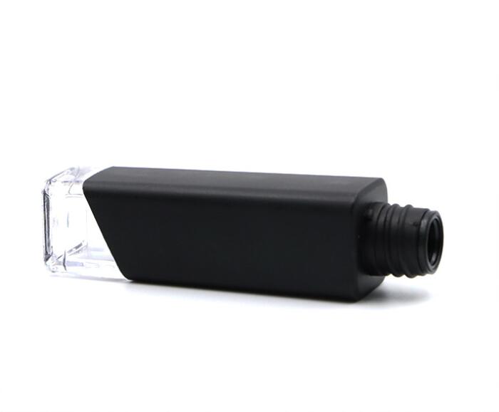 Black Lip Gloss Tube square transparent bottom lip glaze tube Empty DIY Elegant Lip Stick Container