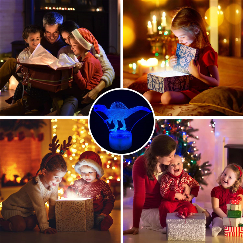 Night Light 3D Lamp Holder Touch Lamp Bases Night Lighting 7 Color Modern Luminous Ornament Home Great for Bedroom Party