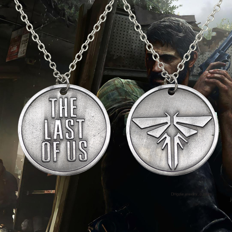 Hot Movie The Last Of Us Jewelry 1 Pcs Dual Use Vintage Silver Round Pendants The Last Of Us Statement Necklace Collares