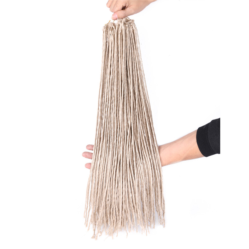 LANS 20 inch Synthetic Braiding Hair Extensions Dreadlocks 24 strands 100gpc Crochet Braids Hair White Blonde Black Color LS35