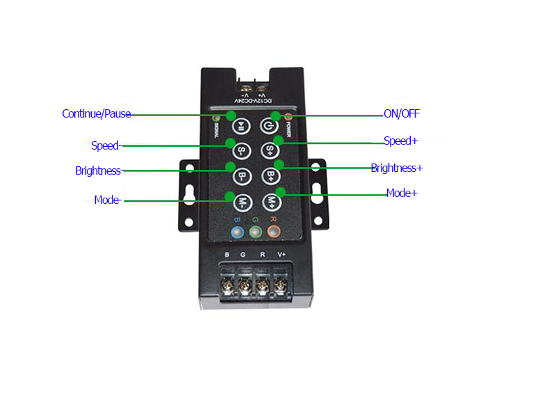 RF 8key RGB LED Remote Controller Switch DC12V-24V 30A Wireless Controllers Iron Shell