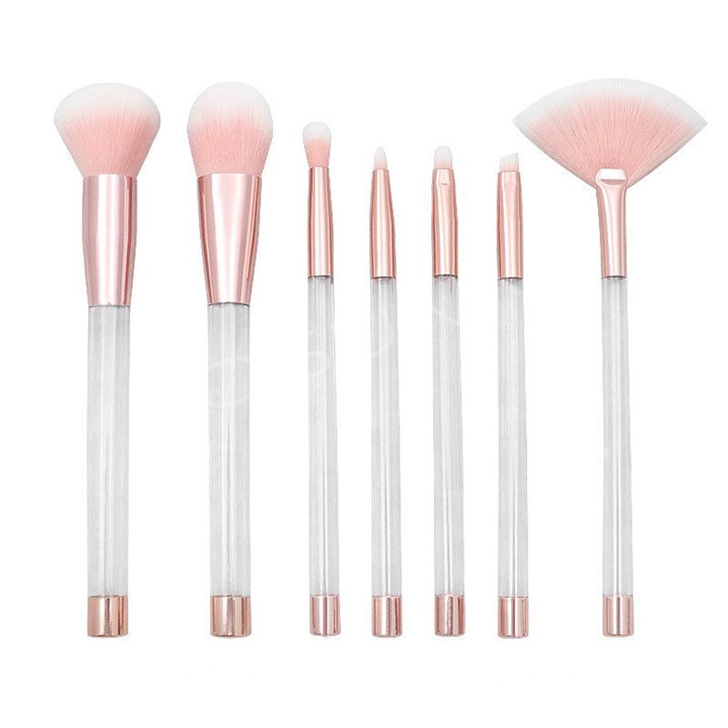 7pcs Makeup Brush Set Diamond Pro Highlighter Brushes Concealer Make Up Brush Crystal Kwasten Set with empty handle can be refilled 100sets