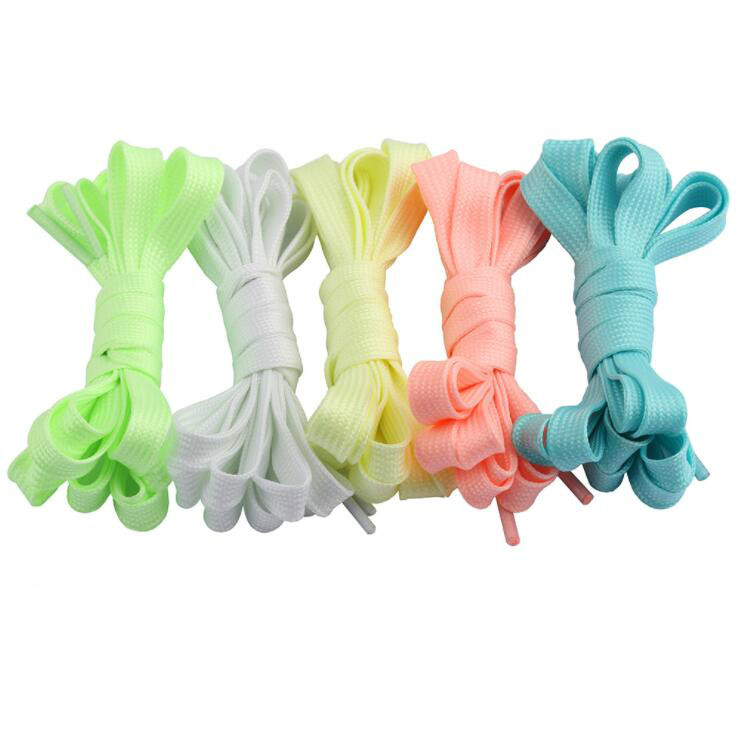 Luminous Shoelace Flat Shoe Laces Glow In The Dark Night Colorful Fluorescent Light Up Sport Shoelaces Adults Kids Christmas Day Party