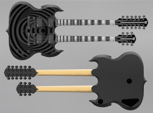 Zakk Wylde Audio Barbarian 12 & 6 strings Double Neck Matte Black Behemoth SG Electric Guitar EMG Pickups, Black Hardware, Large Block Inlay
Zakk Wylde Audio Barbarian 12 & 6 strings Double Neck Matte Black Behemoth SG Electric Guitar EMG Pickups, Black Hardware, Large Block Inlay