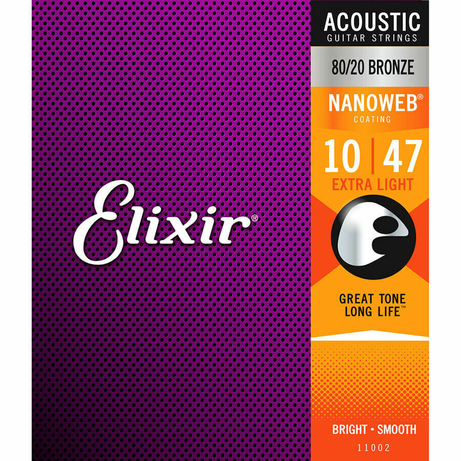 1 set Elixir Nanoweb 11002 80/20 Bronze Anti-Rust Acoustic Guitar Strings 10-47
1 set Elixir Nanoweb 11002 80/20 Bronze Anti-Rust Acoustic Guitar Strings 10-47