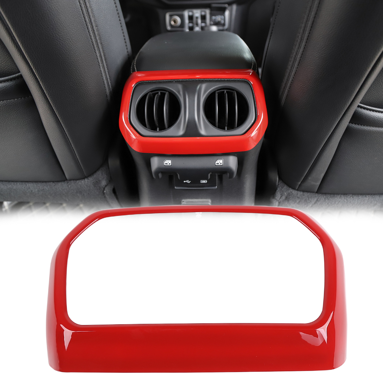 Car Rear Exhaust Vent Decorative Cover Red For Jeep Wrangler JL 2018 Factory Outlet High Quatlity Auto Internal Accessories
