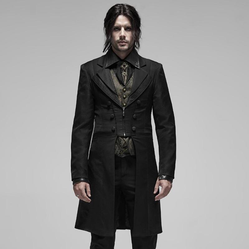 PUNK RAVE Gentleman stitching floral fabric long coat,Plain color suit fabric Floral design WY1189, Black
PUNK RAVE Gentleman stitching floral fabric long coat,Plain color suit fabric Floral design WY1189, Black