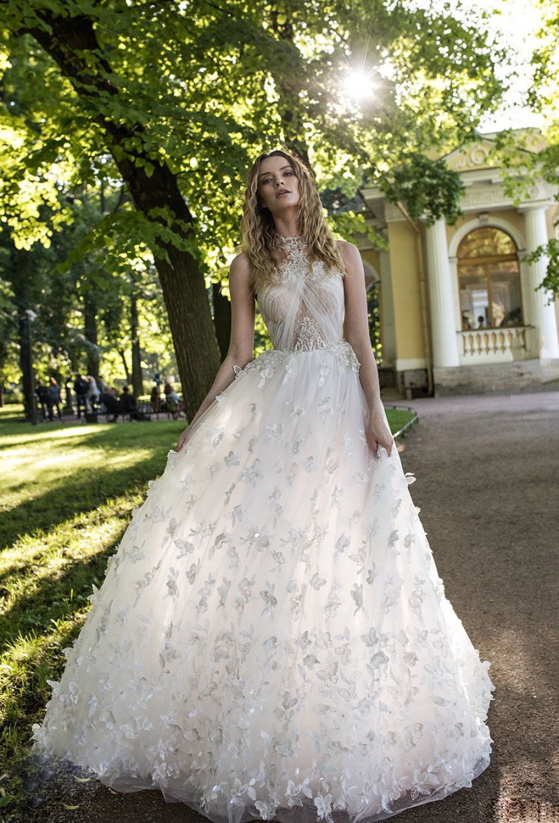 lian rokman beach wedding dresses jewel neck lace 3d floral appliqued bohemian bridal gowns a line boho wedding dress vestido de novia