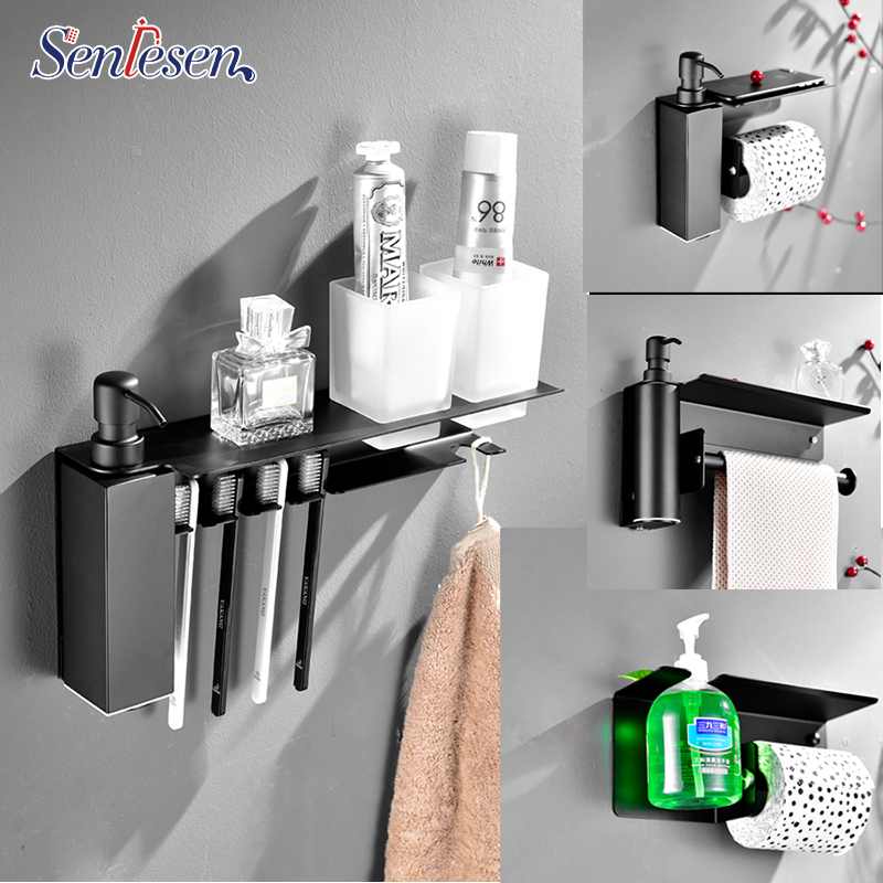Senlesen Soap Dispenser Paper Holder Towel Hook Bar Matte Black/ Nickel Wall Mount Multi-Function Used For Bathroom Accessories
Senlesen Soap Dispenser Paper Holder Towel Hook Bar Matte Black/ Nickel Wall Mount Multi-Function Used For Bathroom Accessories
