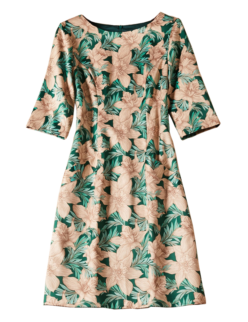 Luxury Flower Print Women Sheath Dress Round Neck 3/4 Sleeve Party Dresses 09K1950, As pictures
Luxury Flower Print Women Sheath Dress Round Neck 3/4 Sleeve Party Dresses 09K1950, As pictures