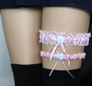 Ivory Sexy Lace Bowknot Bridal Garter Set Bride Wedding Accessories Leg Garters Belt Women Liga Blue White Pink