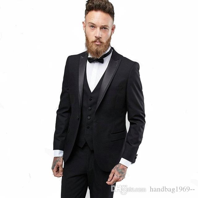Latest Design One Button Black Groom Tuxedos Peak Lapel Groomsmen Best Man Mens Wedding Suits (Jacket+Pants+Vest+Tie) D:301, Same as image
Latest Design One Button Black Groom Tuxedos Peak Lapel Groomsmen Best Man Mens Wedding Suits (Jacket+Pants+Vest+Tie) D:301, Same as image
