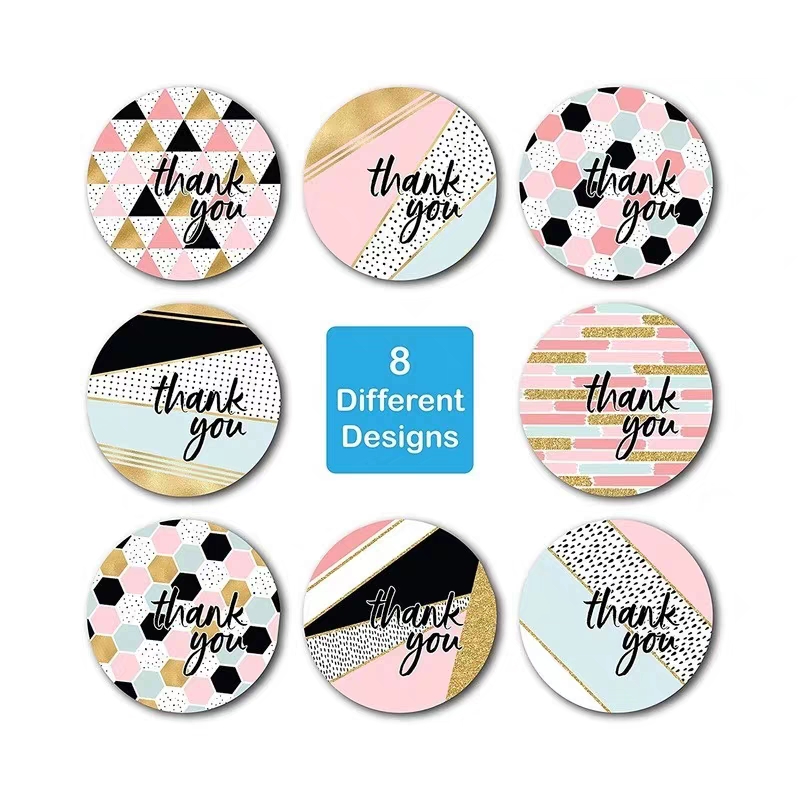 500pcs colorful thank you labels packaging stickers 1inch 8 designs gift package adhesive sticker market commodities packing label5493267