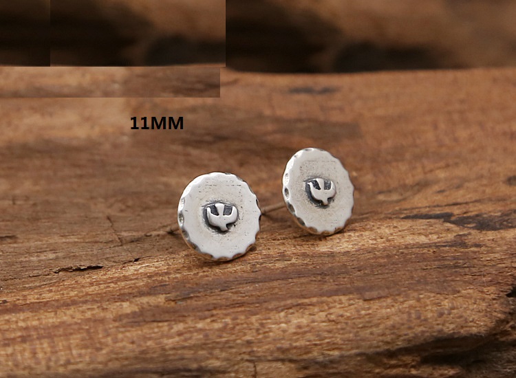 Brand new 925 sterling silver jewelry American hand-made designer antique silver eagle stud earrings for men women