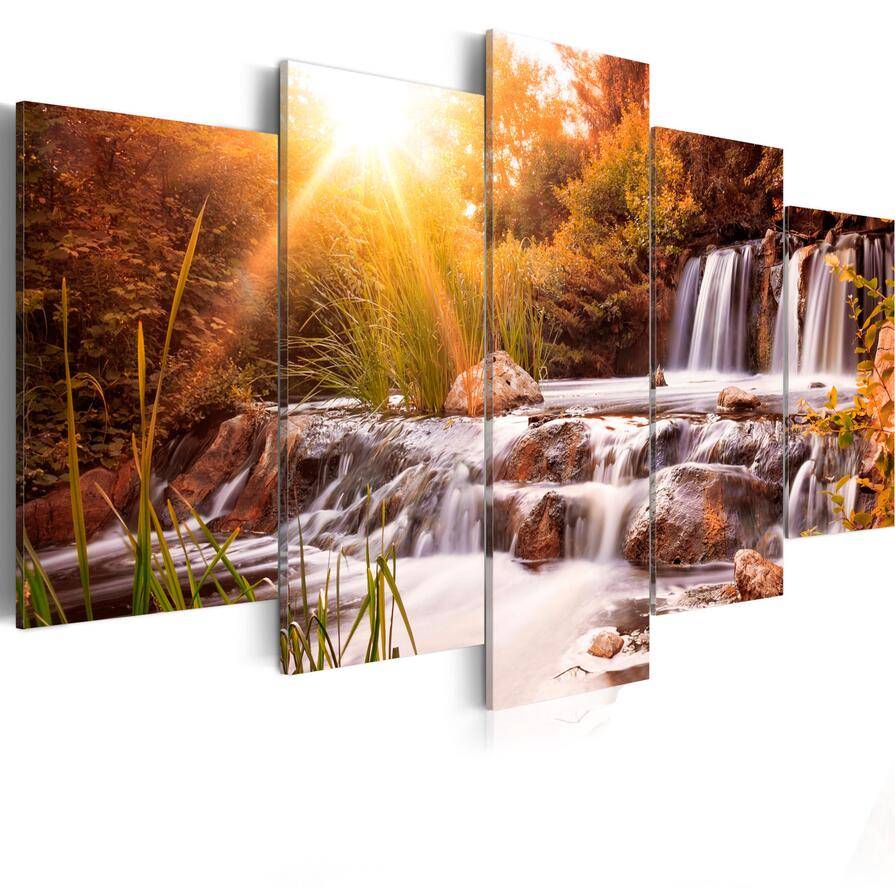(Unframed, Only Print) Waterfall Design Canvas Art Print Modern Home Decoration Landscape decoration Painting, Choose Size:3