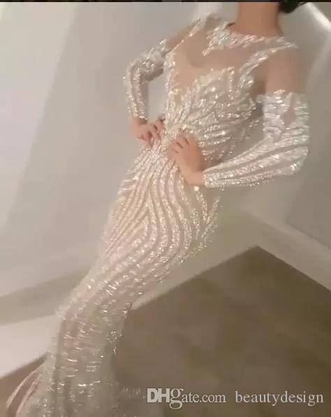 Yousef Aljasmi 2020 Luxury Long Sleeve Sequins Silver Mermaid Prom Dresses Sexy Sheer Jewel Neck Evening Wear Beads Celebrity Prom Gowns, Dark navy
Yousef Aljasmi 2020 Luxury Long Sleeve Sequins Silver Mermaid Prom Dresses Sexy Sheer Jewel Neck Evening Wear Beads Celebrity Prom Gowns, Dark navy