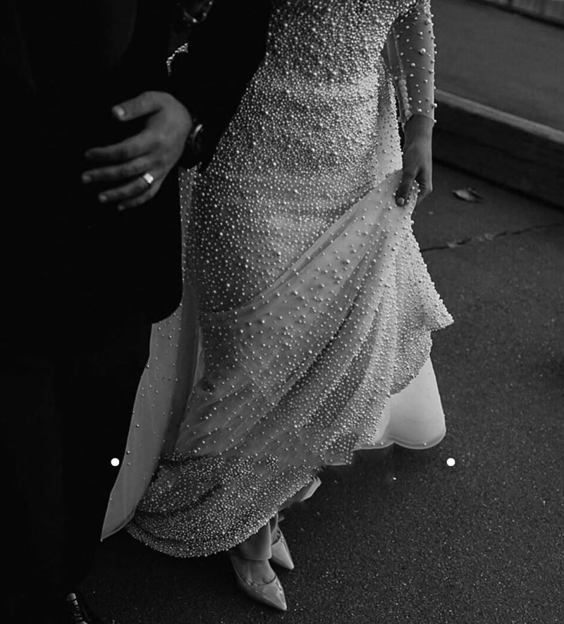 2025 Full Pearl Beaded Mermaid Wedding Dresses With Detachable Train Vintage Long Sleeves Saudi Arabic Plus Size Bridal Gown vestidos de noiva
